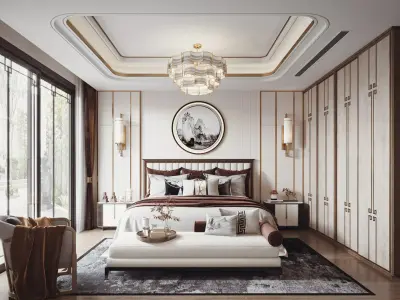  Chinese Bedroom interior 131 3D model