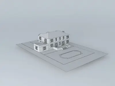 Luxury Brick Mansion Free 3D model
