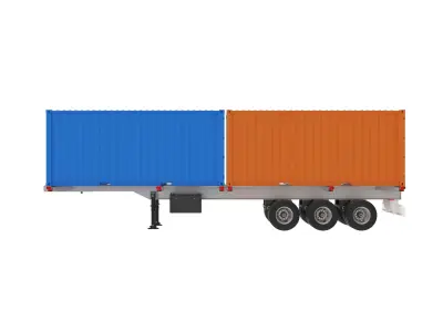 SEMI-TRAILER 60 TON 3D model
