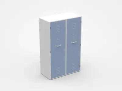 Industrial Storage Cabinet For People On Wheelchair 3D model