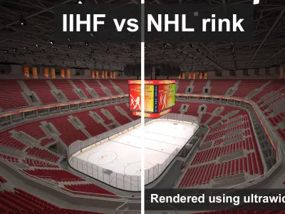 NHL and IIHF Ice Hockey Arena v2 - interior - low poly Low-poly 3D model