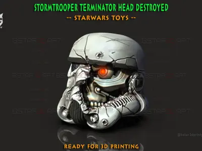 Stormtrooper Skull Terminator Head Decoration - Starwars Toys 3D print model