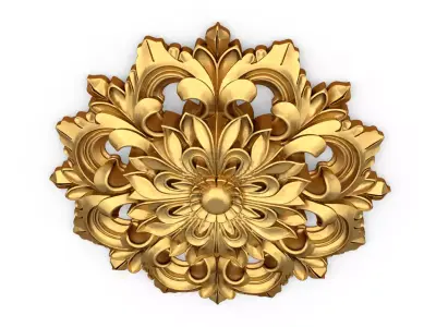 Classic circular carved decor onlay stl 02 3D print model
