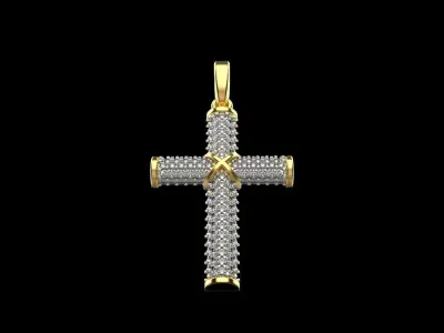 Cross with gems model 664 3D print model