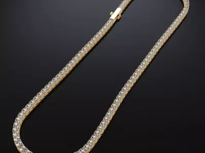 Tennis necklace chain all sizes 3D Model Pack