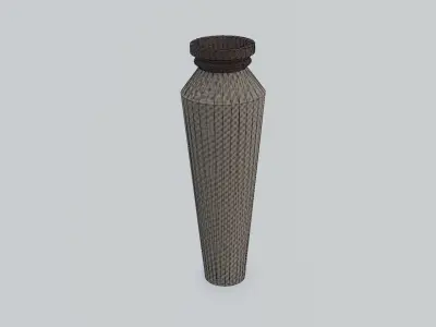Vase Game Ready wooden Low-poly 3D model