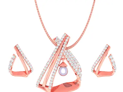 Pendant Earrings combo - 4887 3D print model