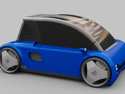 Futuristic city car  rigged 3D model