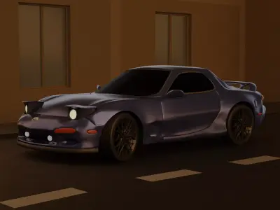 mazda rx 7 Low-poly 3D model