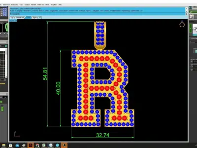 Luxury Letter R Pave Gemstone Pendant  4228 3D print model