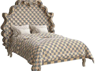 Maria Tufted California King Bed 3d model Low-poly 3D model