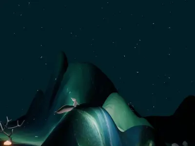 3D Cartoon-style Sculpture of a Characterful Fox 3D model