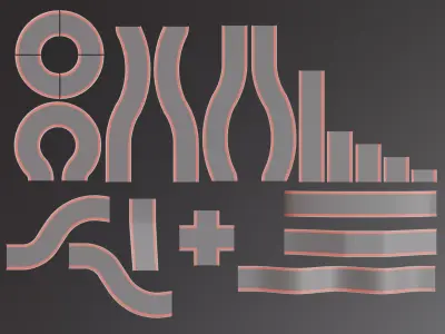 Race Track Parts - Low Poly Low-poly 3D model