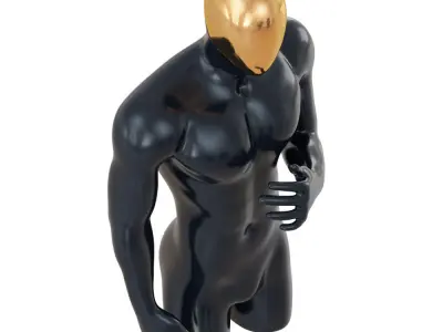 Male mannequin with gold head 96 3D model