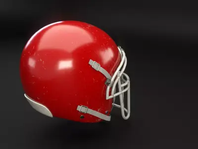 Old Used American Football Helmet Low-poly 3D model