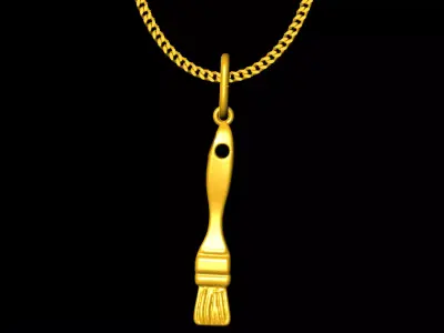 Paint brush pendant charms - one inch pendant  3D print model