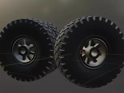 maz truck wheel and tire 3d print model 3D print model