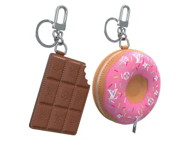 Louis Vuitton Bag Chocolate Donut Charm Keychain Low-poly 3D model
