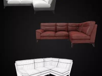 Sofa set PBR 3d model outdoor sectional 3D model
