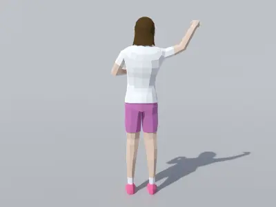 Low Poly Girl Celebrating Low-poly 3D model