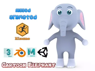 Character006 Animated Elephant 3D Low-poly 3D model