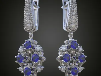 Earring 3D model 3D printable model 0071-10 Free 3D print model