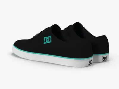 DC Shoes - Flash TX - Black-Turquoise Low-poly 3D model