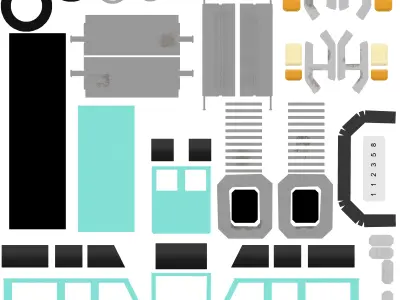 Low Poly Minimal Van Low-poly 3D model