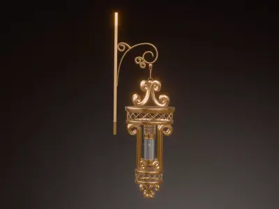 Ornate Vintage Wall Lantern Decorative Hanging 3D Lamp  3D model