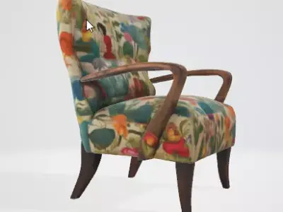 3D Decorated Chair Model  High Quality Interior Prop 3D model