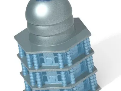 Stylish Hexagonal Palace 3D model