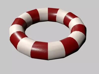 Life Buoy Cartoon Low-poly 3D model