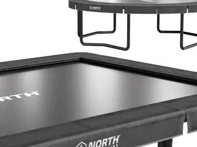 Trampoline round and rectangular 3D model