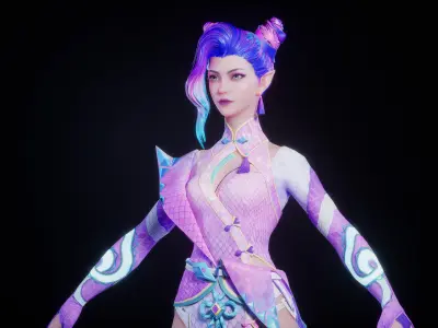 SNAKE GIRL 3D MODEL Low-poly 3D model