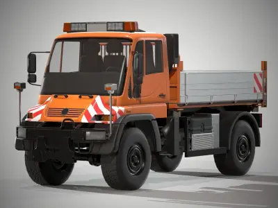 MB Unimog U500 Dump Truck Low-poly 3D model