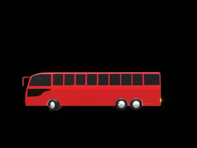 Realistic Bus 3D Model for Game Development Animation Projects Low-poly 3D model