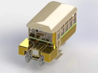 RailCar trolley car Free 3D model