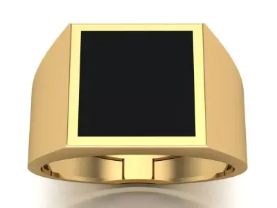 Square Signet Ring commanders ring 3D print model