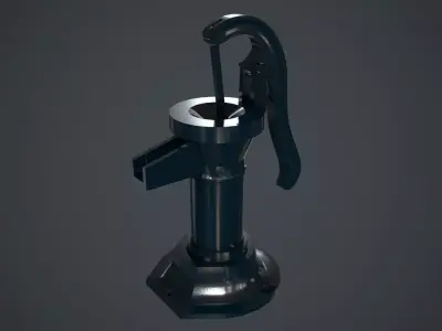Hand Pump 2A Low-poly 3D model