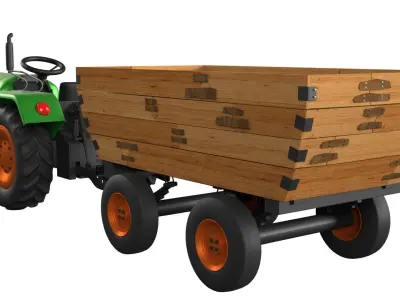 Tractor Trolley 3D model