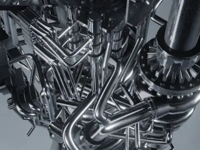 SpaceX raptor rocket engine Free low-poly 3D model