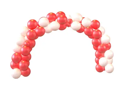 Carnival Balloon Garland V1 001 Low-poly 3D model