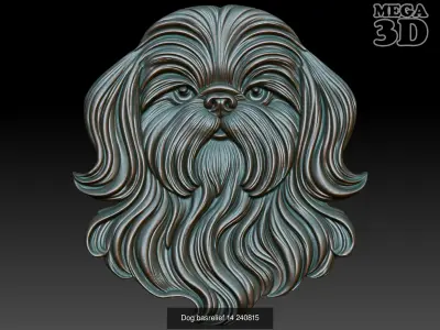 Dog basrelief Pack B 240815 3D Model Collection