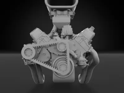 Big Block V8 3D print model