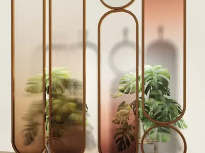 Glass Folding Screen 3D model
