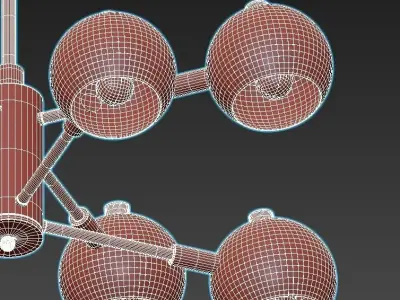 svenn chandelier with six lights gold 3D model