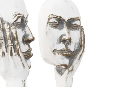 Hand with face figurine 3D model