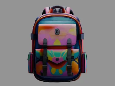 Stylized Backpack BP21 Low-poly 3D model