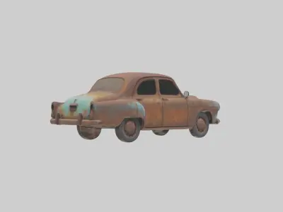 Old Rusty Car Model Low-poly 3D model