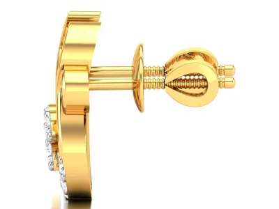 Solitaire Women Earring 3D print model